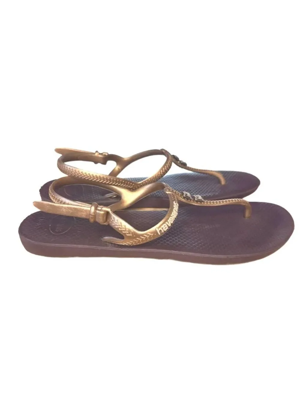 Havaianas Flash Urban Jewel Sandals Gold Purple Women’s Size 5/6 - Picture 5 of 5